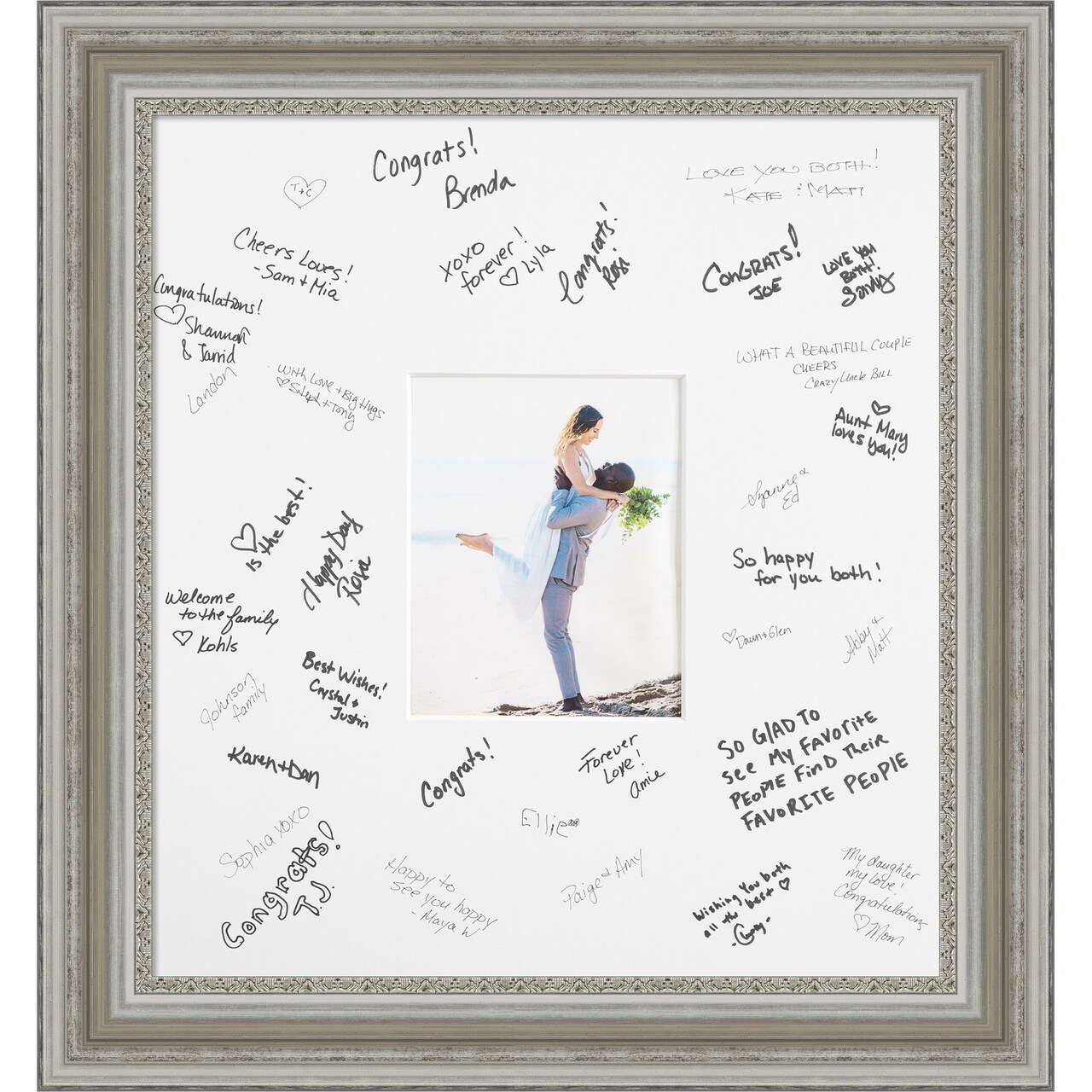 Parlor Signature Mat Picture Frame, Photo Frame Wedding Guest Book Alternative, Autograph Picture Mat for Signature Board, Wedding Celebrations Graduations Support Encouragement or Retirement
